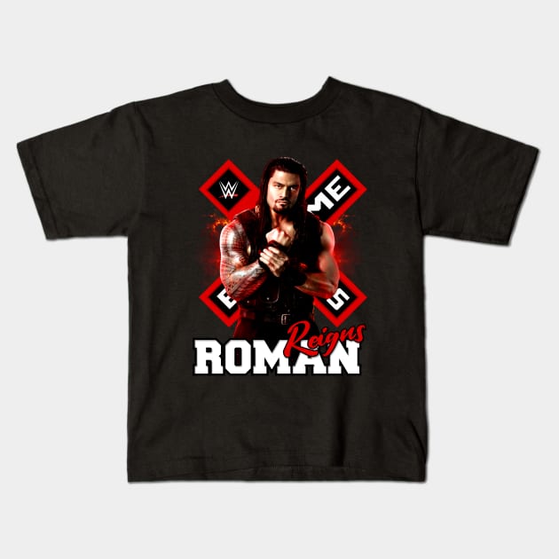 WWE - Reigus Roman Kids T-Shirt by Purwoceng